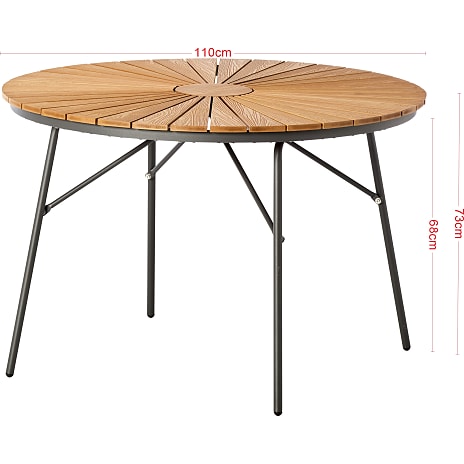 Kerteminde Ø110 nonwood havemøbelsæt med 4 stole - Teak/Antracit