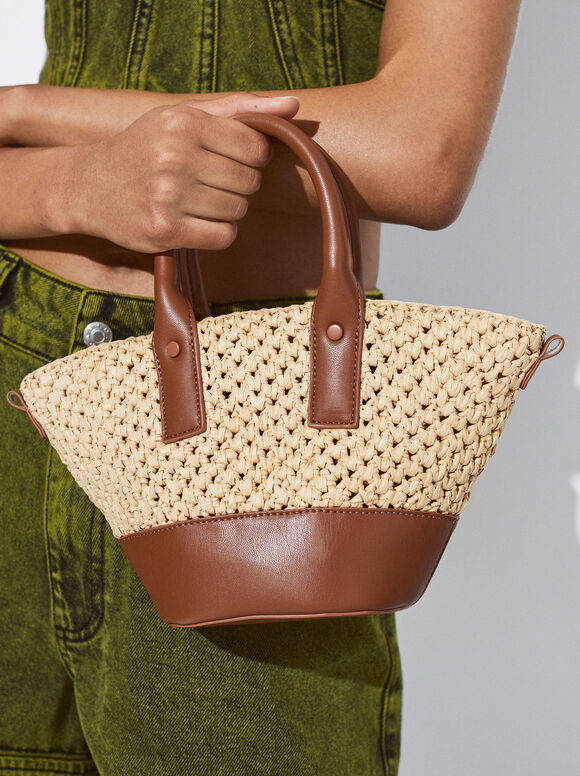Bolso Bandolera De Paja - Camelo