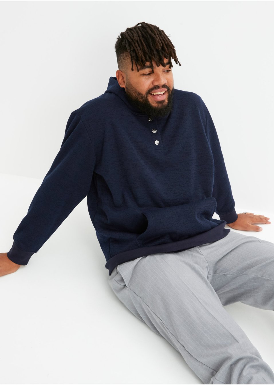 Sweat-shirt à capuche avec intérieur chaud, Loose Fit