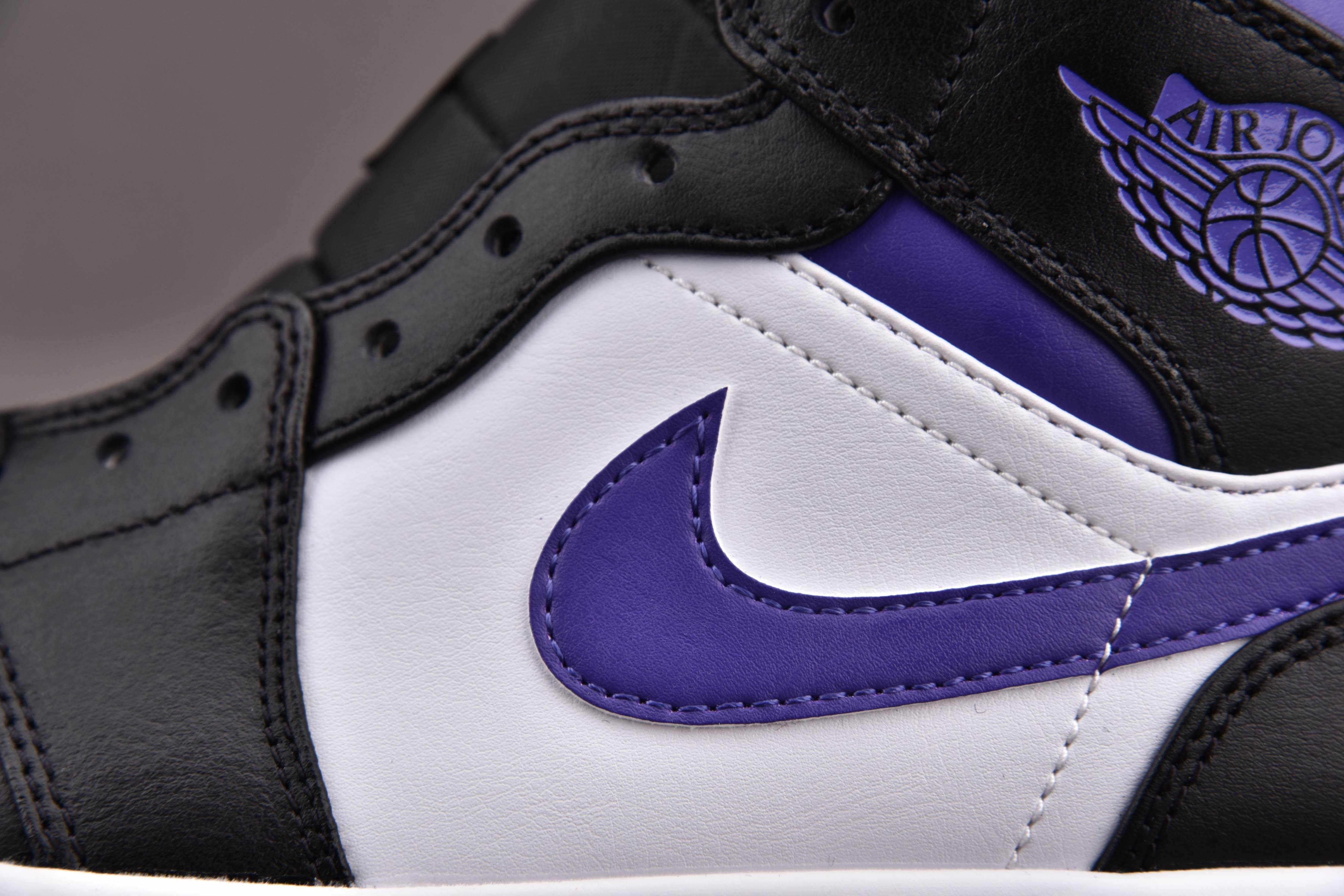 Jordan 1 Mid White Black Purple