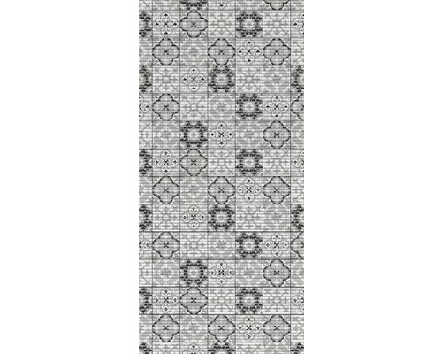 Antislipmat, zachte schuimmat, Tile Antique zwart, 65x180 cm