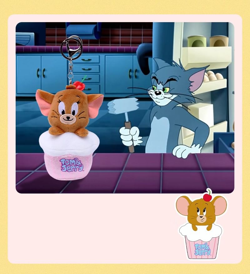 HUGKIS - Tom & Jerry Cupcake Pluche Tashanger Sleutelhanger (Verschillende Ontwerpen)
