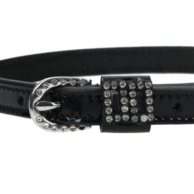 Sporenriemen Epplejeck Double Diamonds Lak Zwart strass