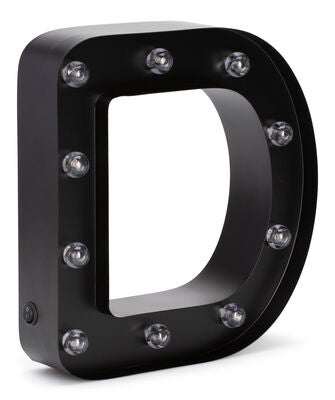 Minitude Bokstavlampe D, Svart