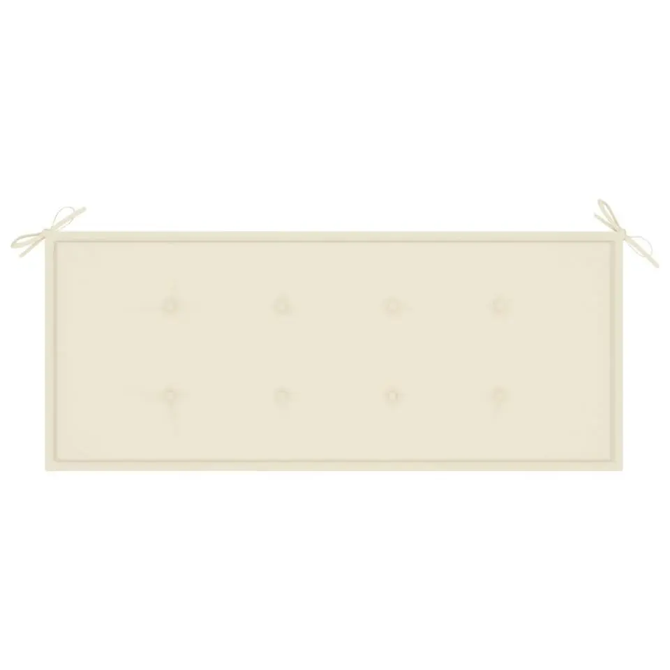 vidaXL - Tuinbank - Crème - Bamboe - 120 cm - Met kussen