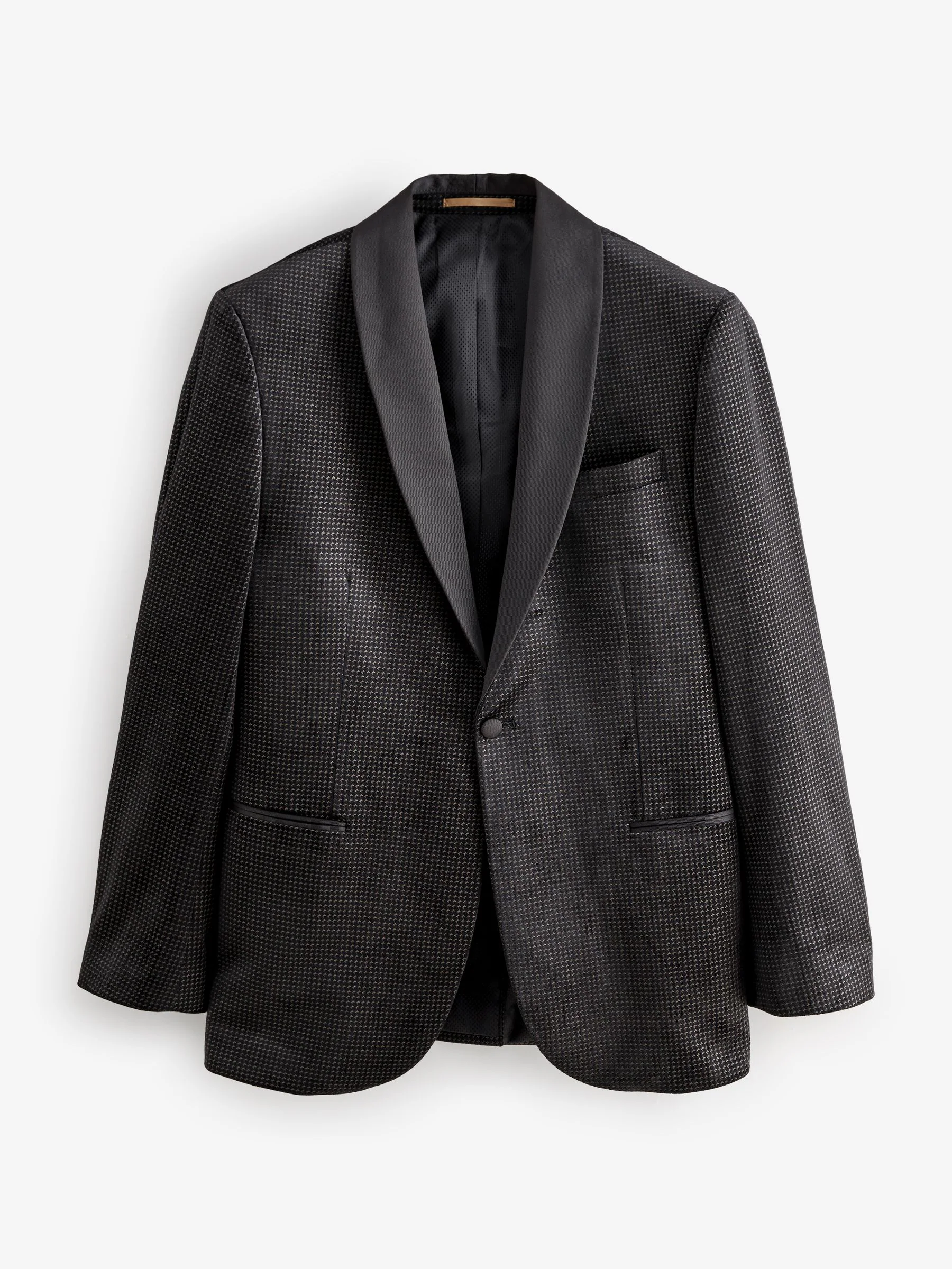 Zwart/goud - Fluwelen blazer met print