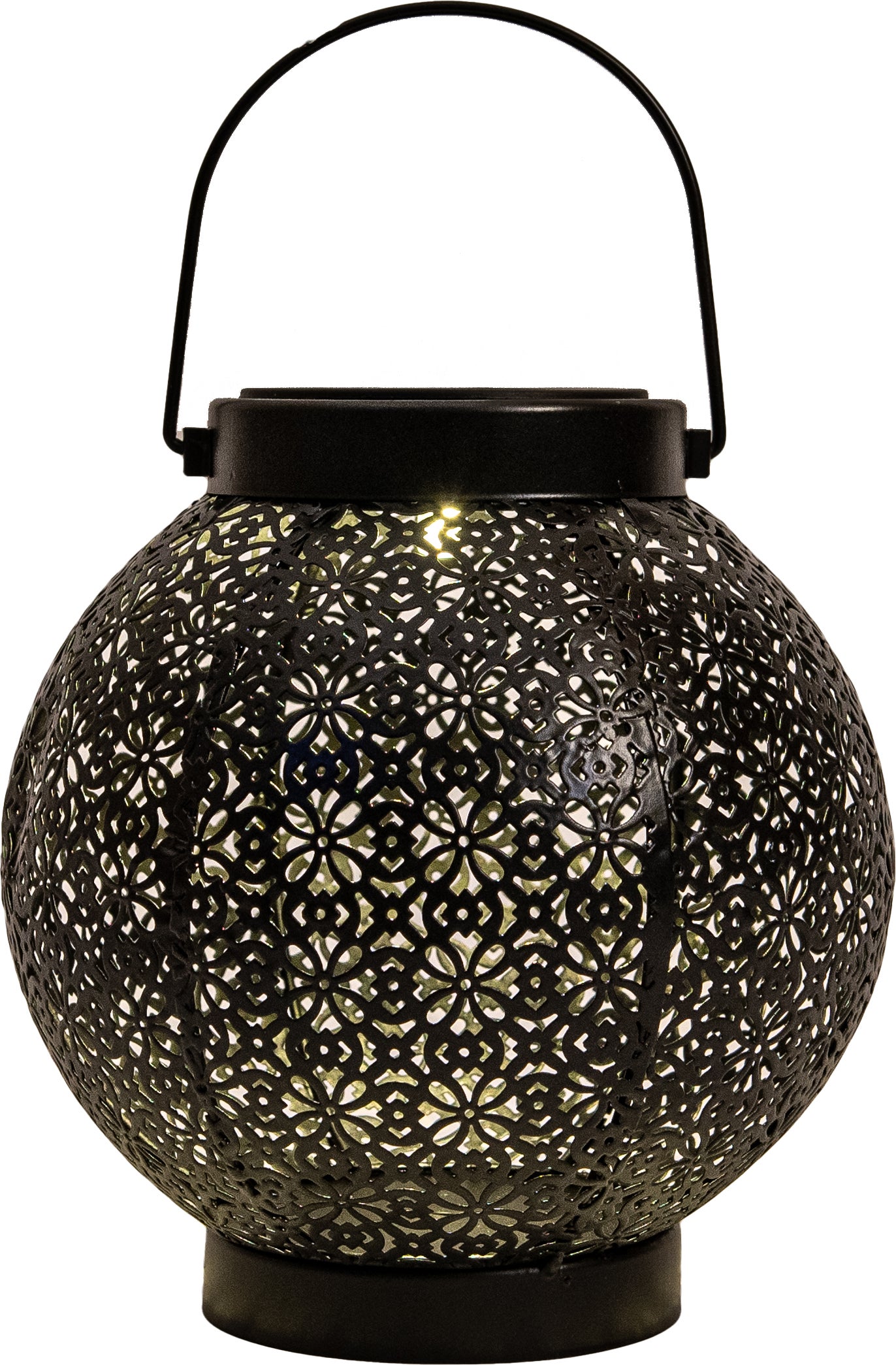 Anna's Collection solar lantaarn zwart D 18 H 19 cm