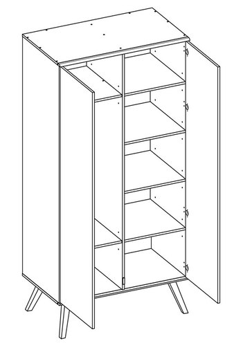 Chambre TRIO lit 60x120 commode armoire NATURE blanc - VOX