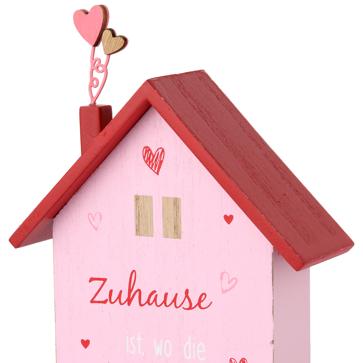 Deko-Haus mit Schriftzug rosa