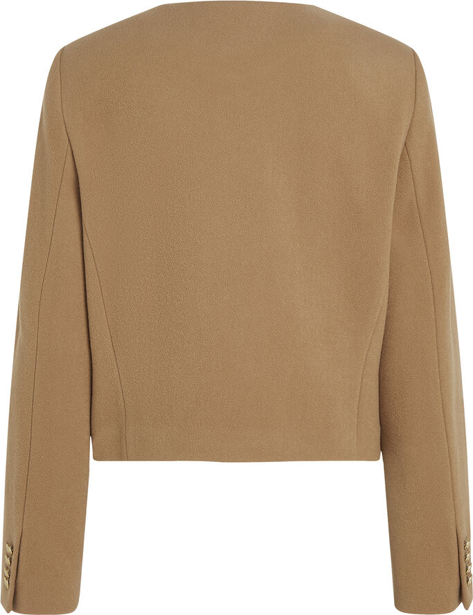 Tommy Hilfiger CROP WOOL GOLD BUTTON JACKET Classic khaki