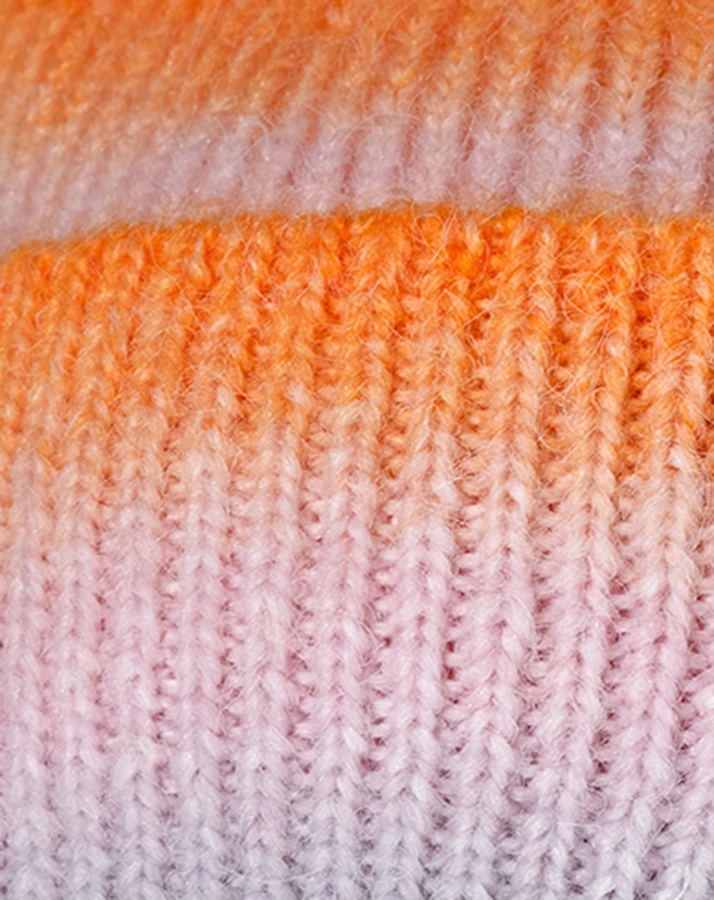 Strickmütze FADING in apricot/hellgrau
