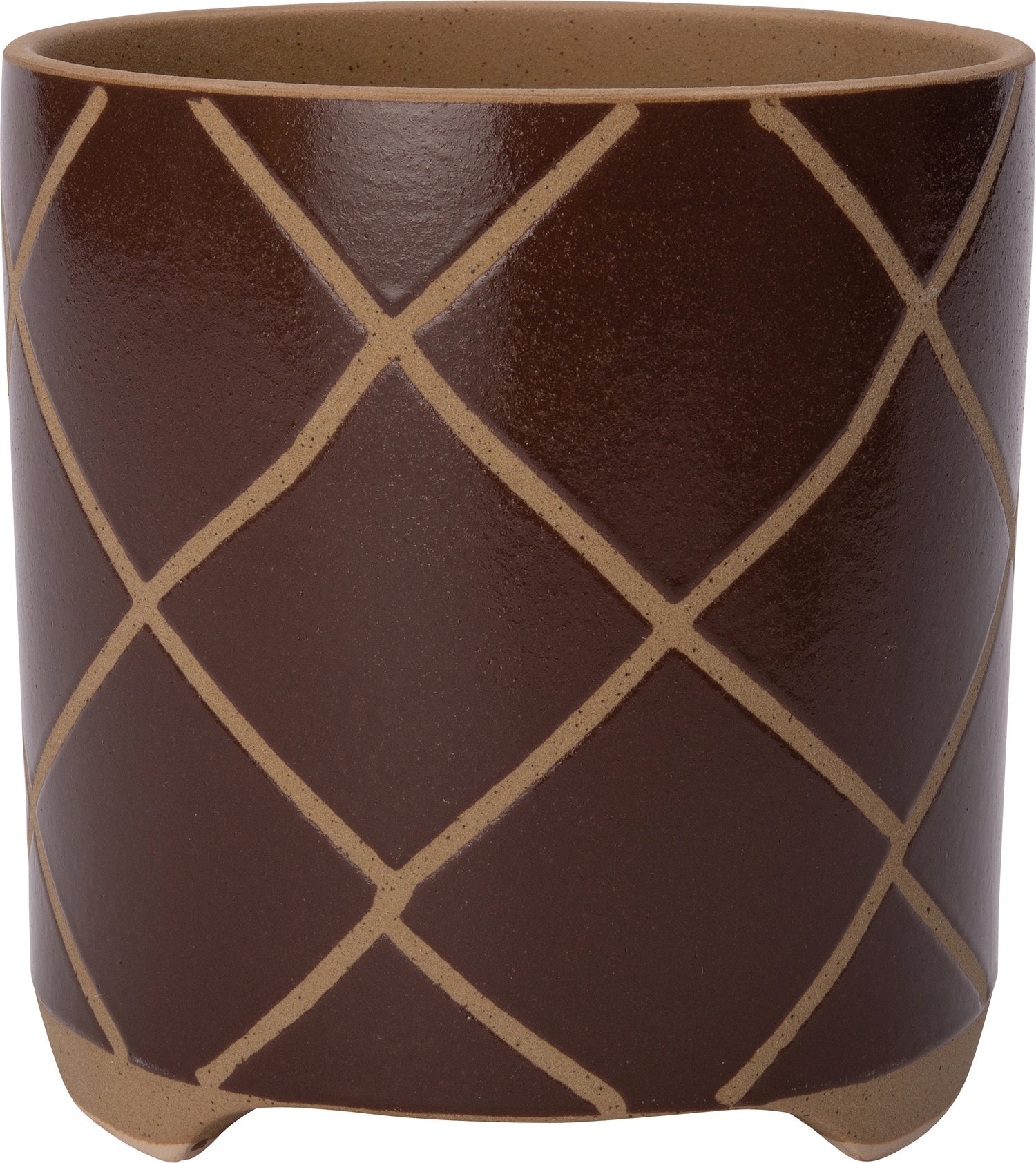 Intratuin bloempot op poten Blaise bruin / crème D 19 H 19,5 cm