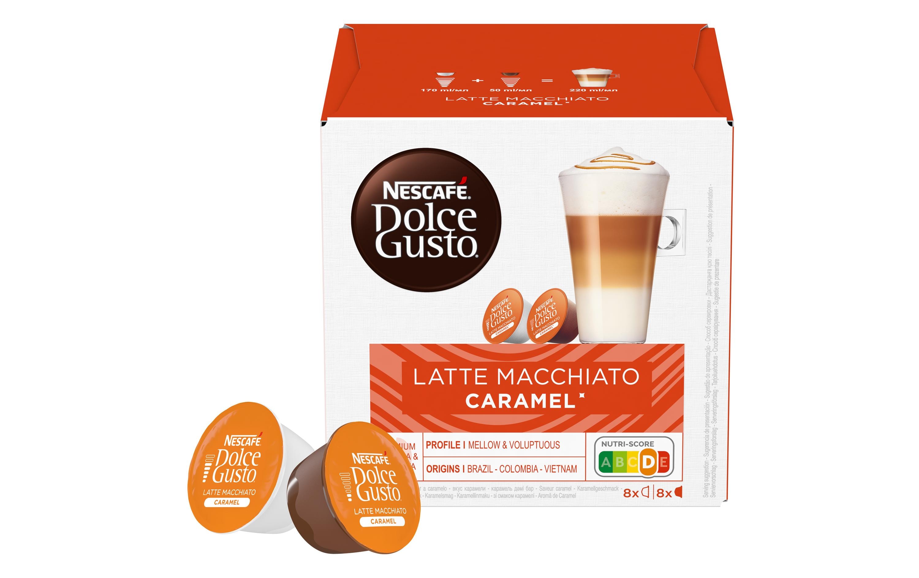 Kaffeekapseln Latte Macchiato Caramel 8 PortionenDolce Gusto Caramel Macchiato Kapseln