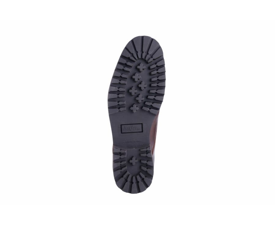Derbies homme Chocolat semelle gomme crantée - BUSHEY GOMME