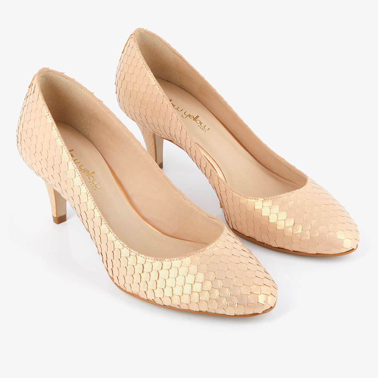 Mellow Yellow Escarpins en Cuir Hullya roses - Talon 7 cm