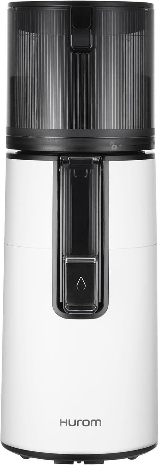 Hurom Slow Juicer | Entsafter Gemüse und Obst | H400 | Leicht zu Reinigen & Leiser Motor Elektrischer Entsafter mit großem Behälter und Siebfilter 2L | 150 Watt | BPA Frei | Weiß