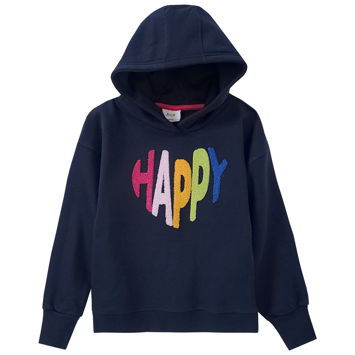 Famy Mädchen Hoodie mit Schriftzug dunkelblau