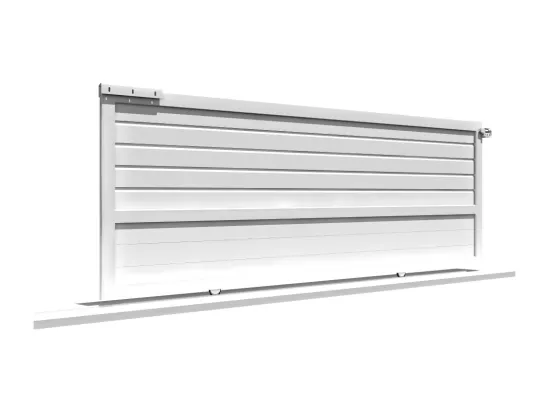 Portail coulissant motorisé mixte L 3000 x H 1906 mm - Blanc satiné RAL9010