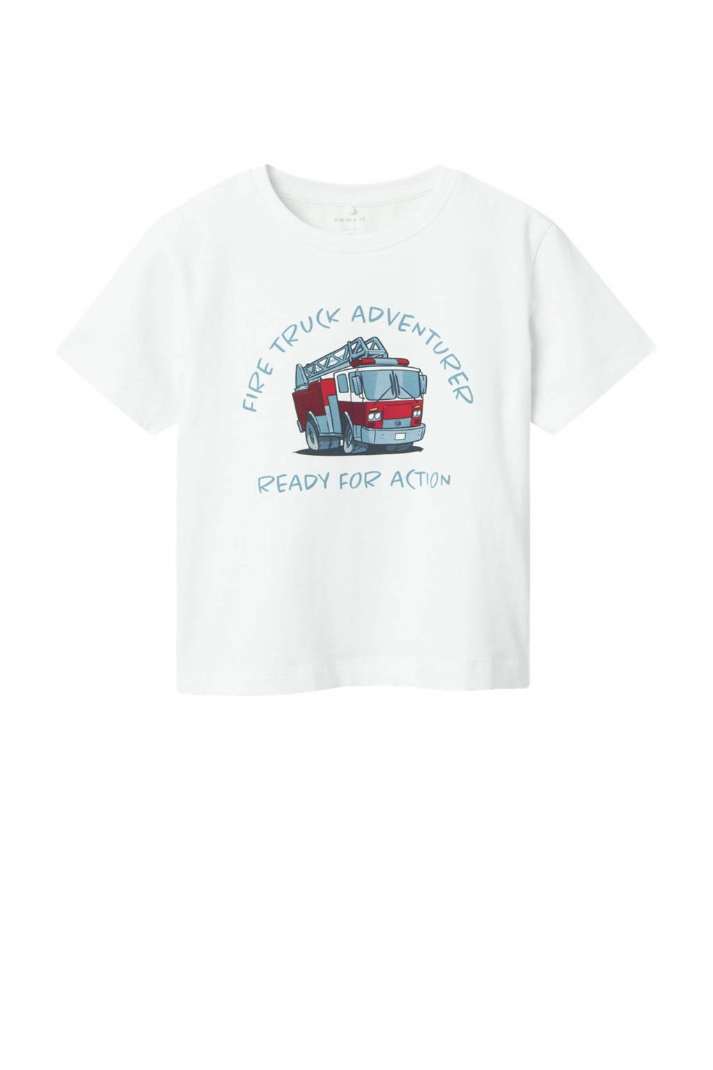 NAME IT T-shirt NMMFIRKANO met printopdruk wit