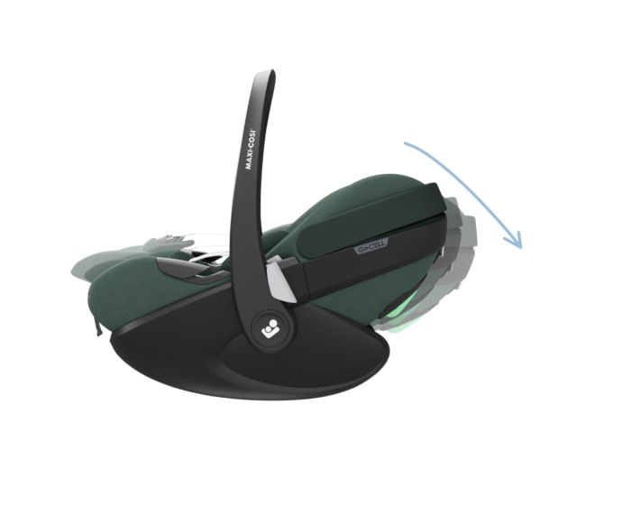 Pebble 360 Pro 0 - 15 M  40 - 87 cm  0 - 13 kg    Innovative SlideTech®-Technologie |    Flache Liegeposition |    Easy-in-Gurt |    G-CELL Seitenaufprallschutz |    FlexiSpin-Drehung mit nur einer Hand |