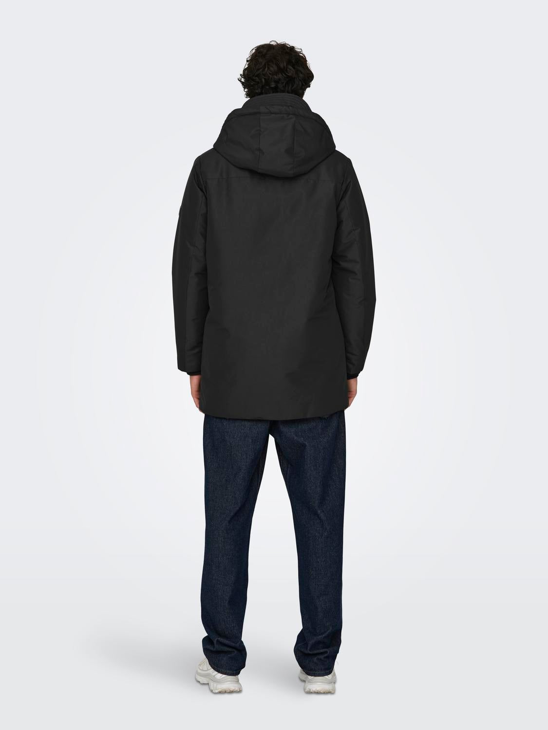 ONSCARL Langer Parka Black