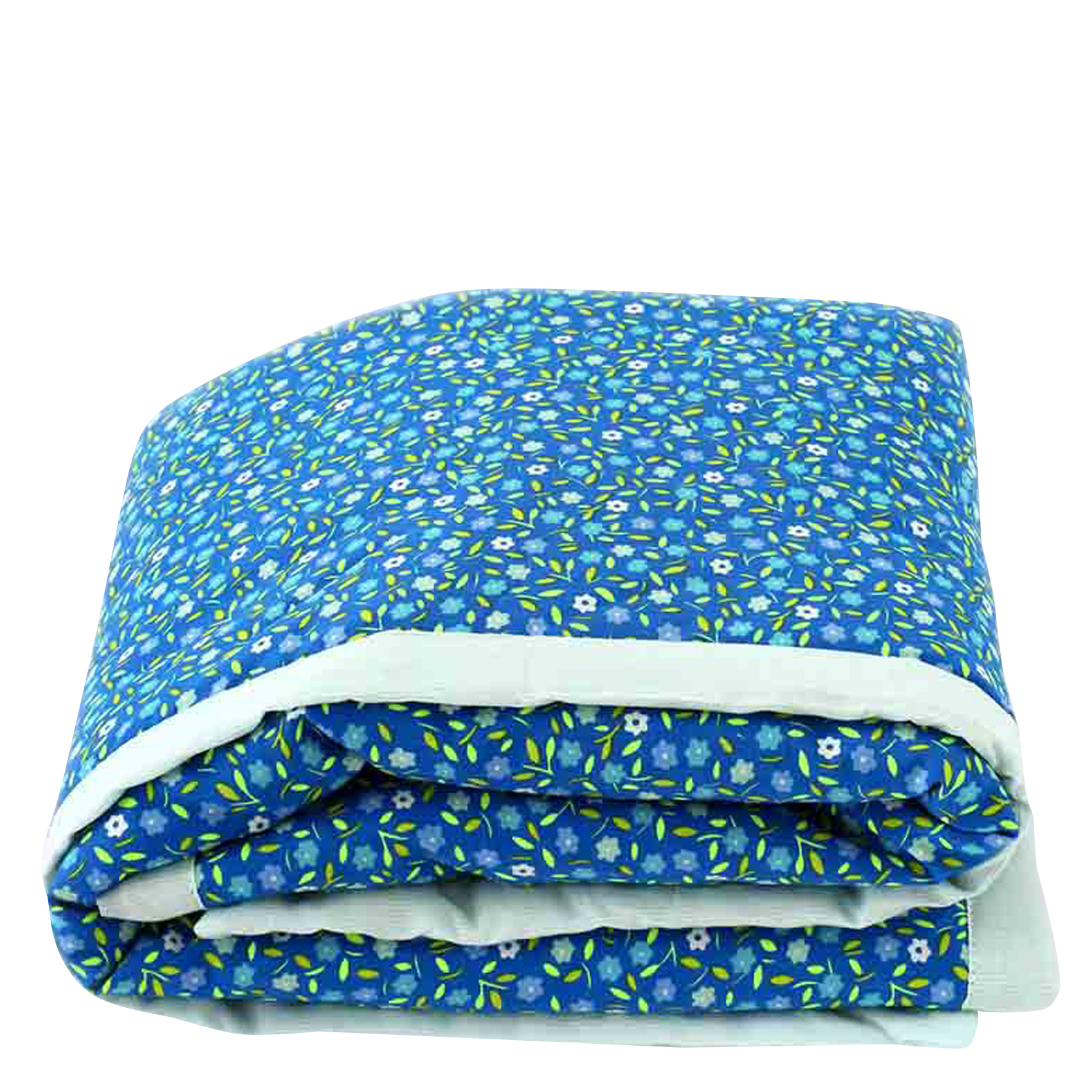 Tapis d'éveil imprimé fleuri en coton | Bleu