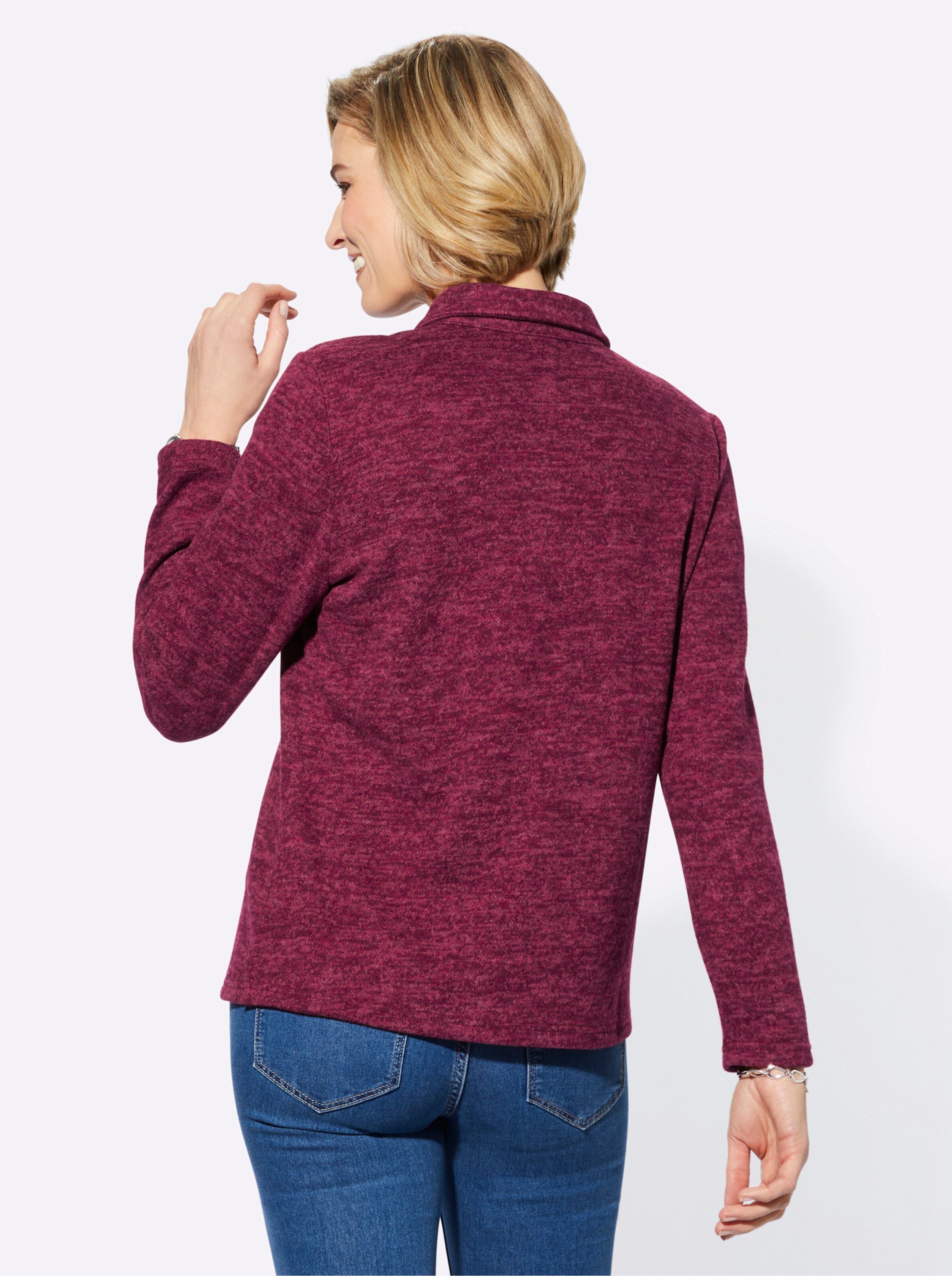 Poloshirt in bordeaux-meliert