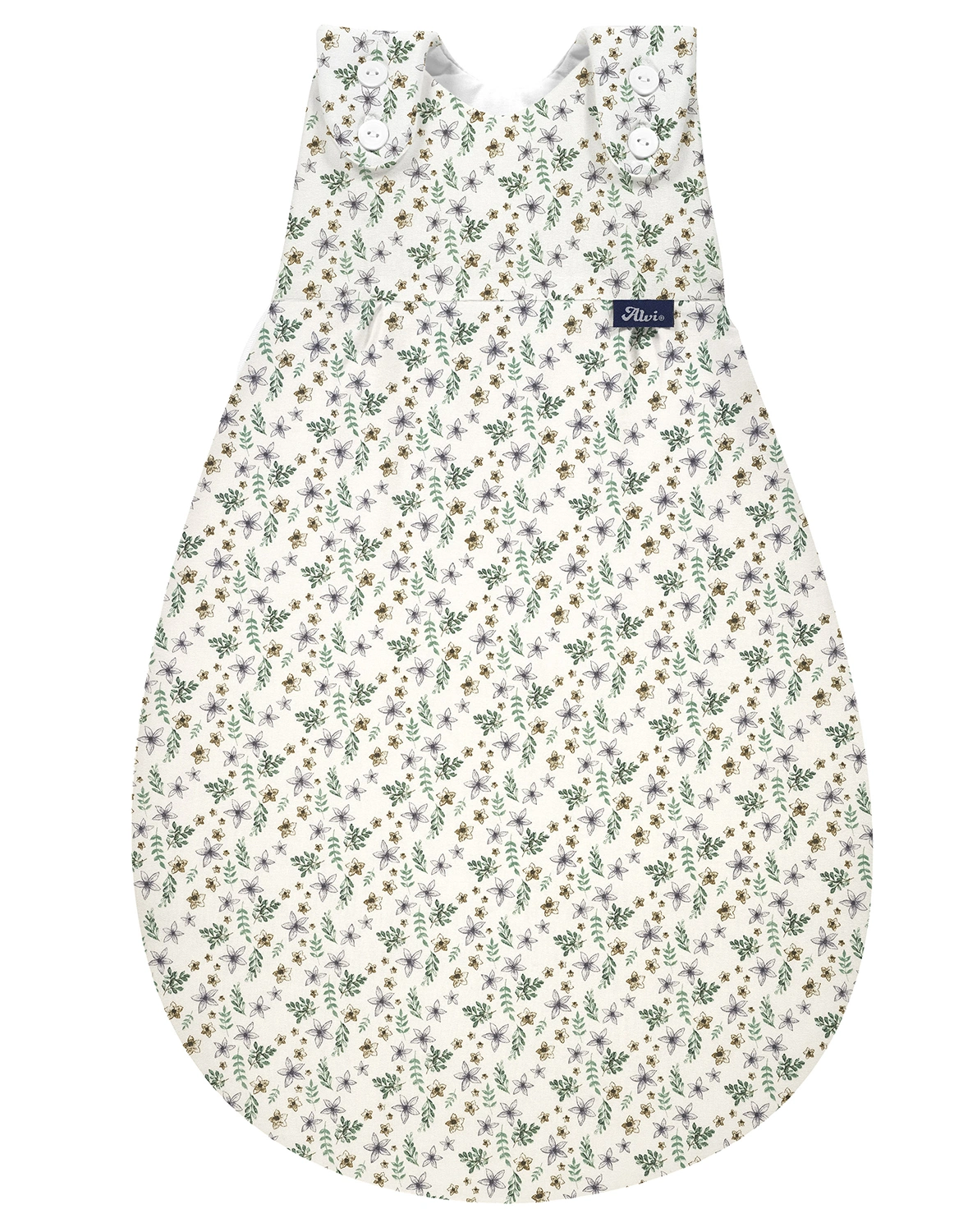 Schlafsack BABY-MÄXCHEN® – PETIT FLEURS  in weiß/grün