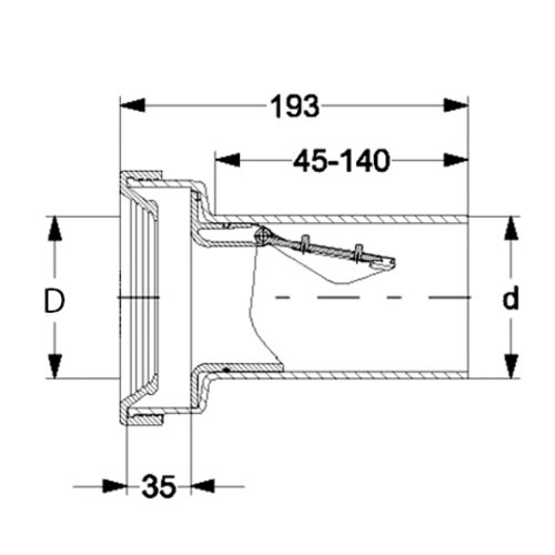 HAAS® Externe inlaatstop, lasbaar, met standaard insteekdiepte van 35 mm, DN 110, 3329
