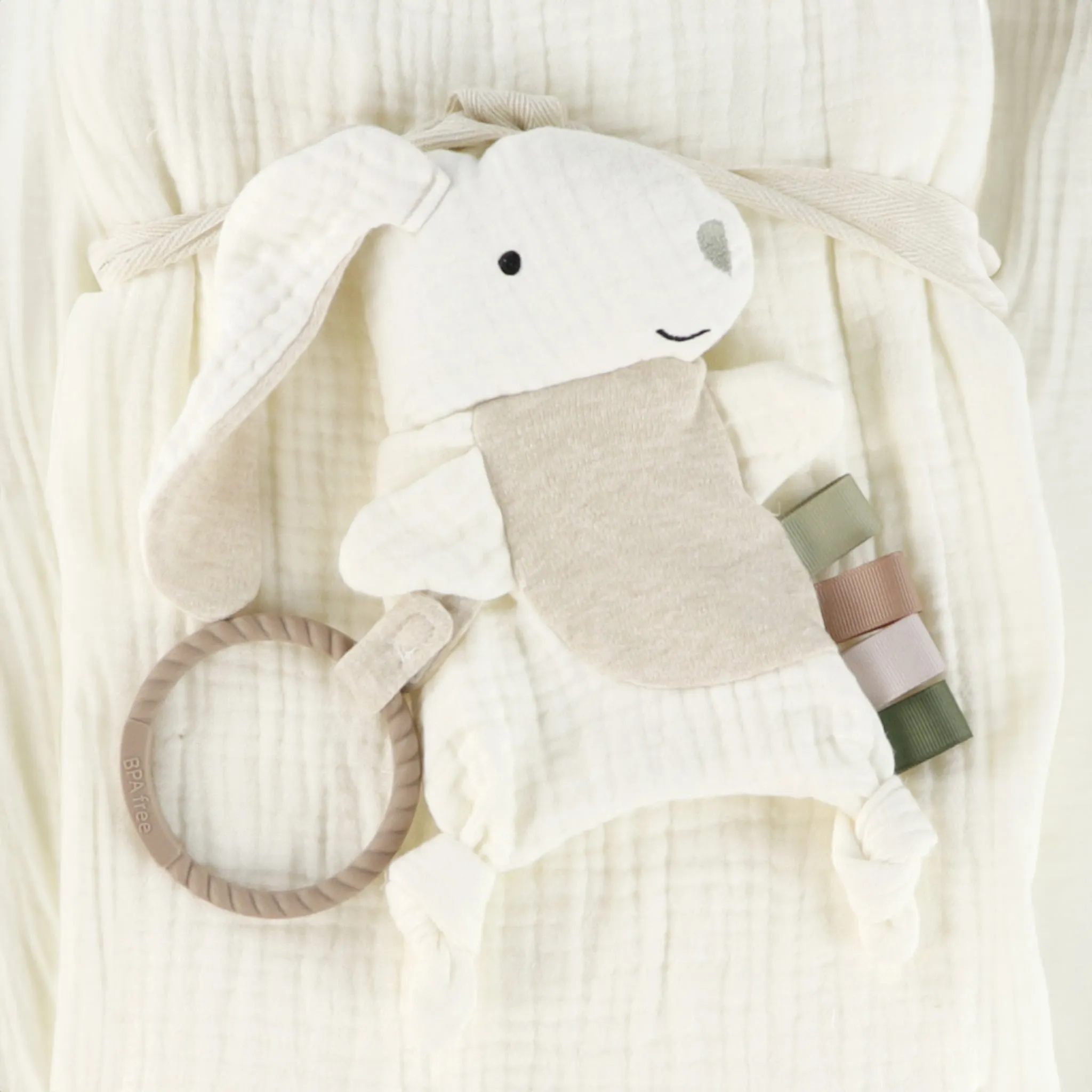 Simmons Mousseline Deluxe et Jouet Interactif Lapin - Ivoire