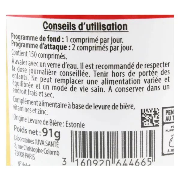 Levedura de cerveja Juvamine, 150 comprimidos