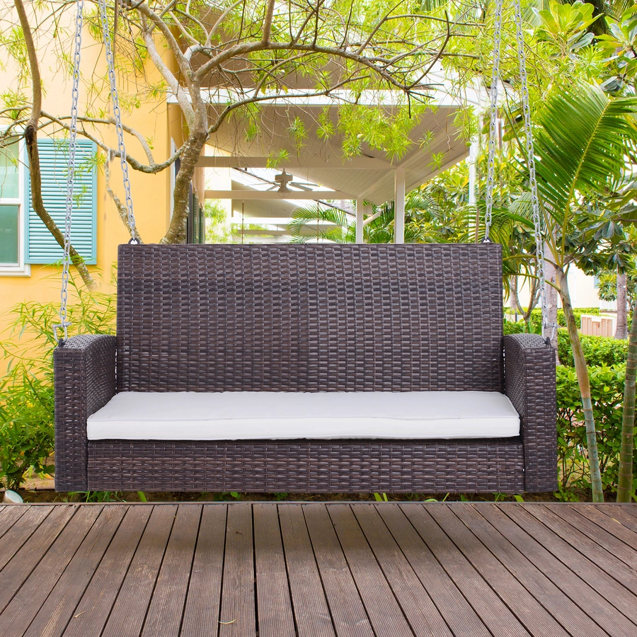 Outsunny 2-Sitzer Hollywoodschaukel braun, beige
