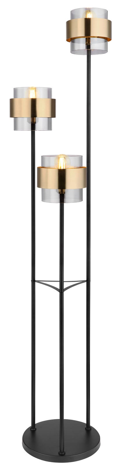 MILLEY Stehlampe goldfarben, schwarz 1,D/H: 43 x 167 cm, Glas, Metall
