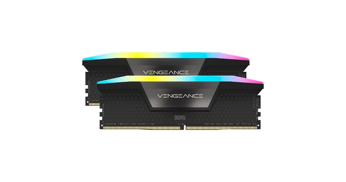 Corsair32 GB DDR5-6000 Kit werkgeheugen  (Zwart, CMH32GX5M2B6000C30, Vengeance RGB, XMP)