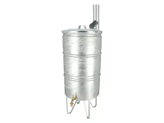 Réservoir d'eau de pluie en zinc - Argenté - L 44,5 x P 57,2 x H 108 cm