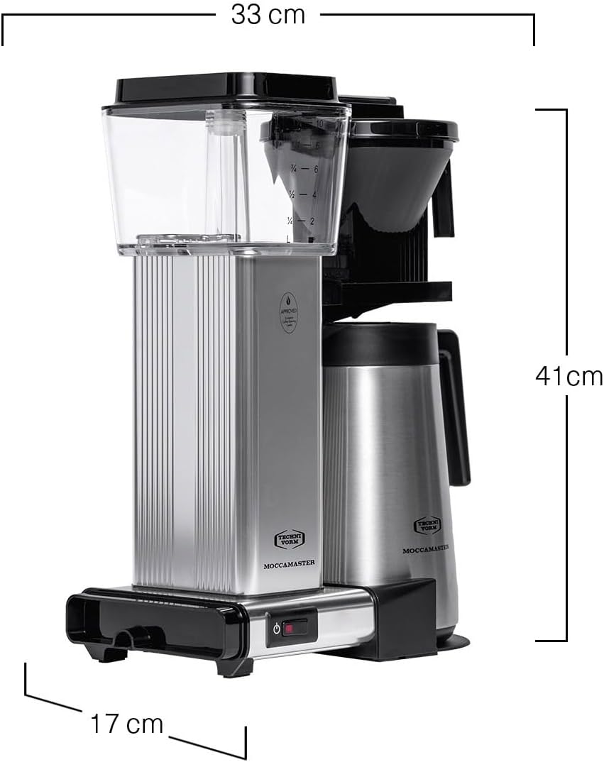 Moccamaster KBGT, Filterkaffeemaschine, Thermoskanne, Polished Silver, 1.25L