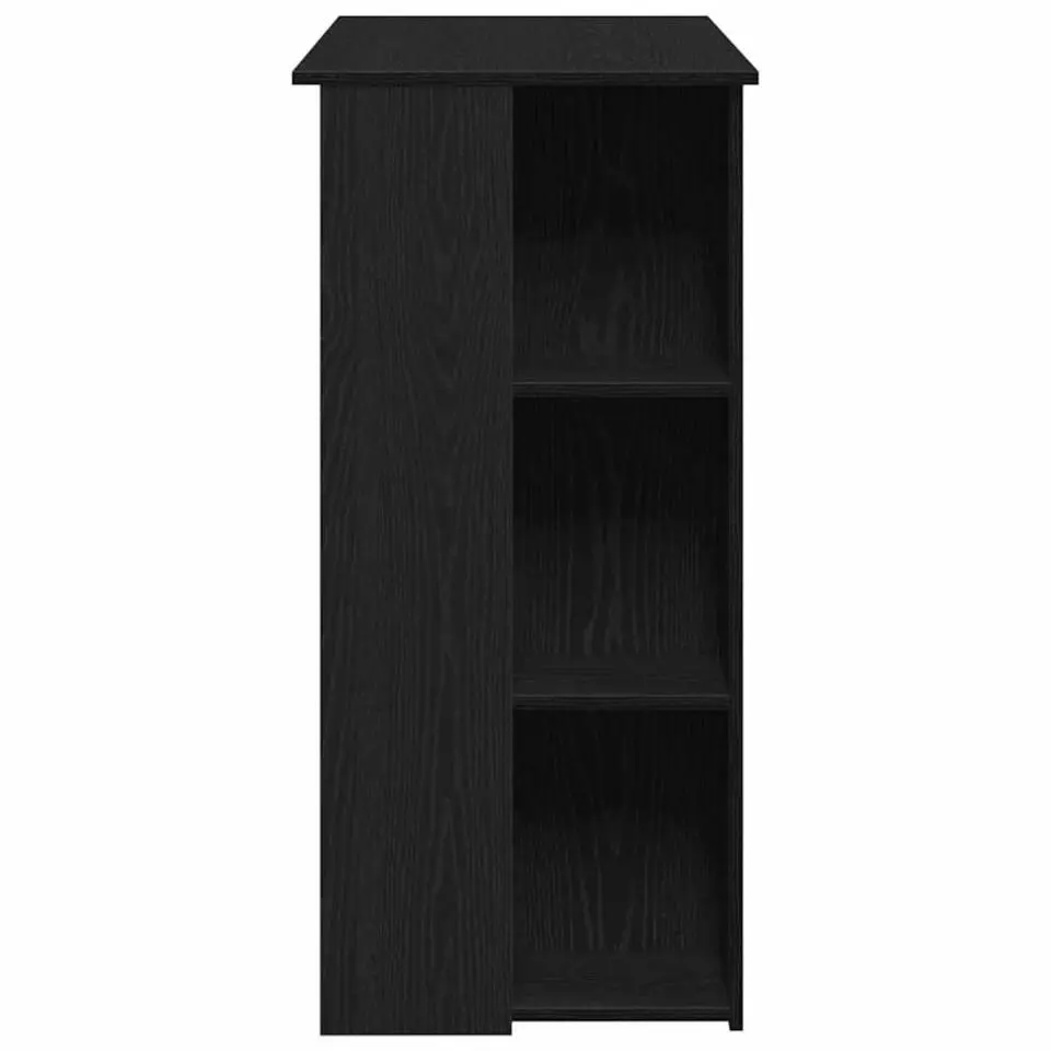 vidaXL - Bartafel met schappen - Zwart eiken - Bewerkt hout - 102x50 cm