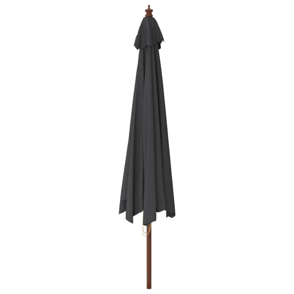 Parasol de jardin avec mât en bois 400 x 273 cm noir
