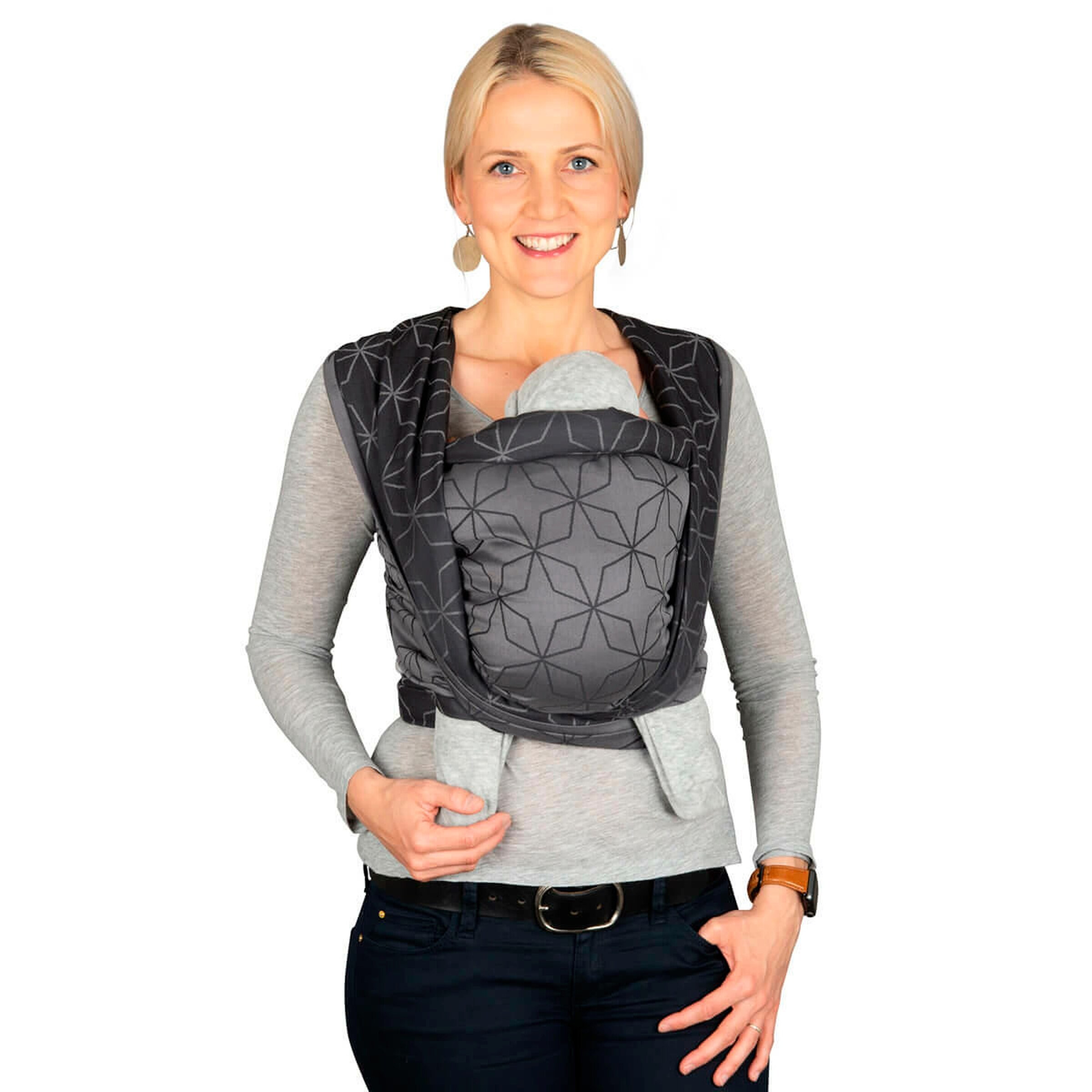 HOPPEDIZ® Babytragetuch Gewebtes Tragetuch kbA Malmö stone