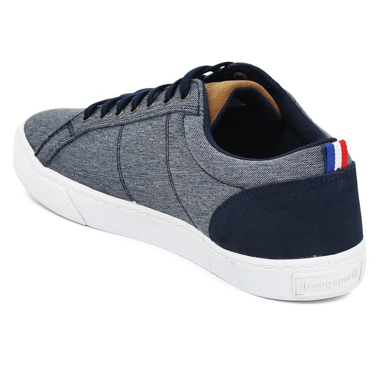 Le Coq Sportif Baskets en Toile & Velours de Cuir Verdon Classic bleues