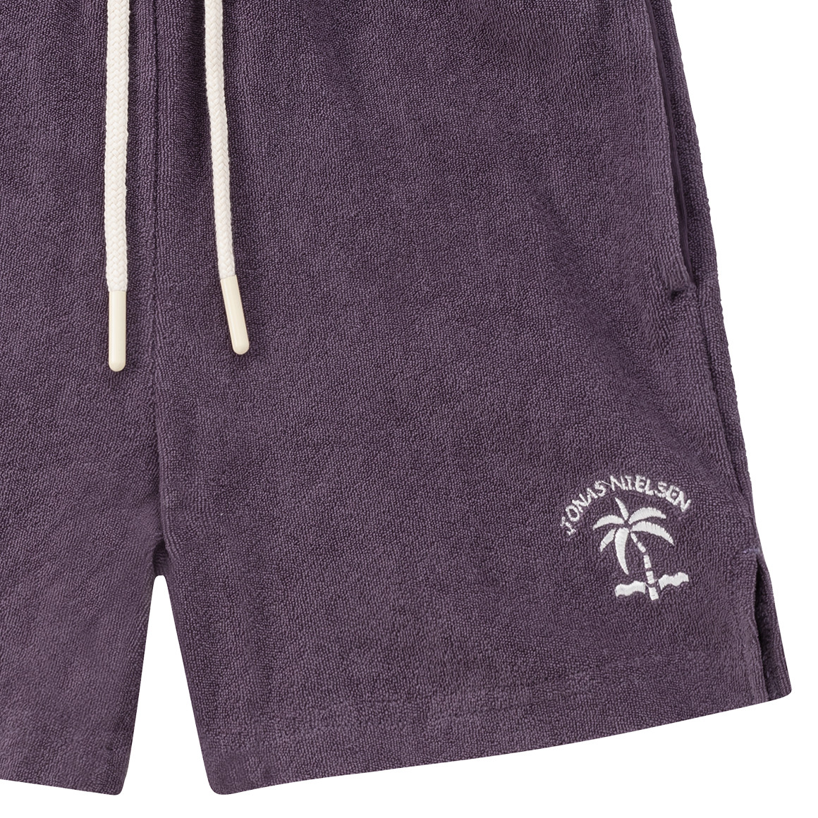 Jonas Nielsen Jungen Frottee-Shorts mit Stickerei dunkellila