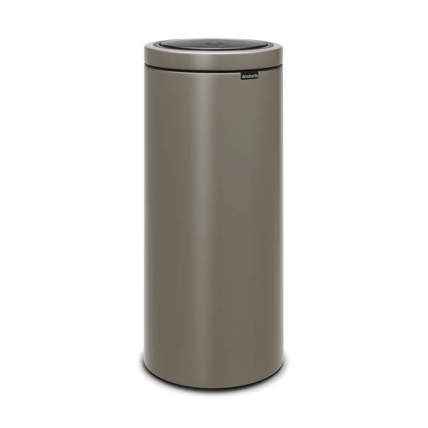 Brabantia Touch Bin Flat Top afvalemmer 30 liter met kunststof binnenemmer - Platinum
