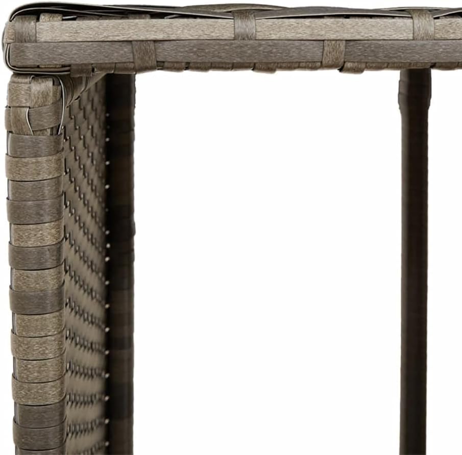 Hommdiy Whirlpool-Umrandung Grau Poly Rattan und Massivholz Akazie 2X Stufe