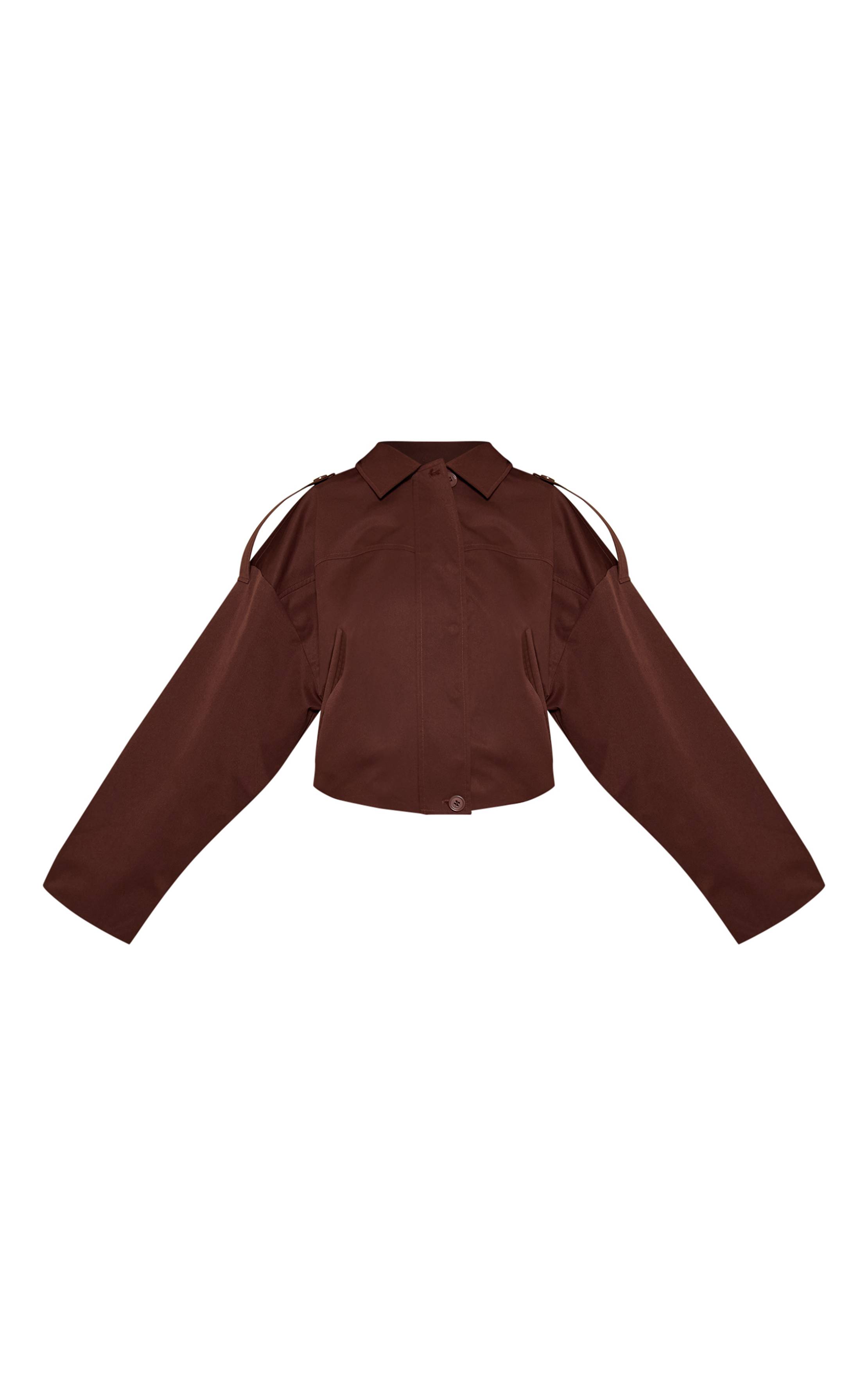 Chocolat Veste Bomber Petite Avec Détails De Coutures