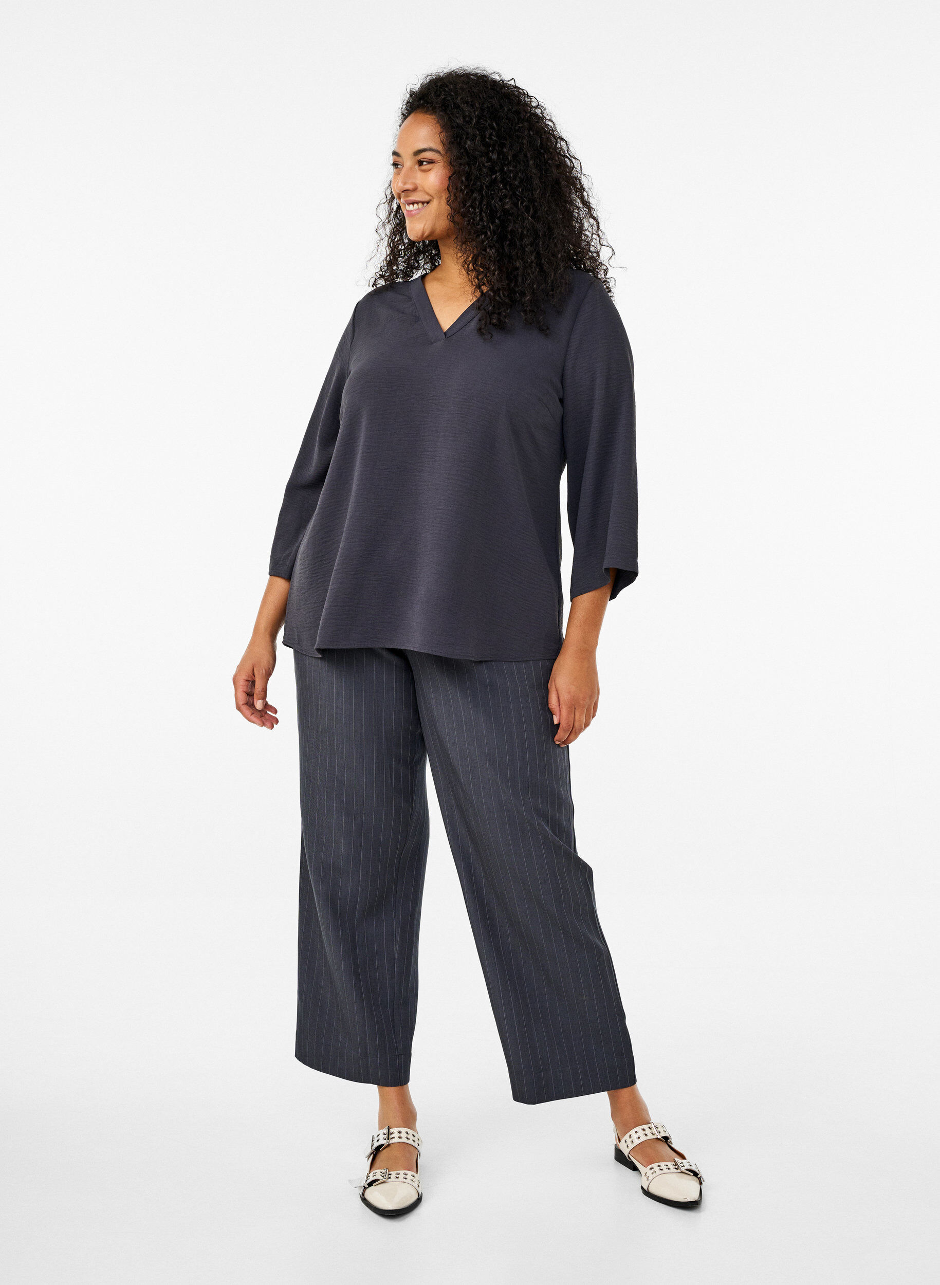 FLASH - Bluse med 3/4 ærmer