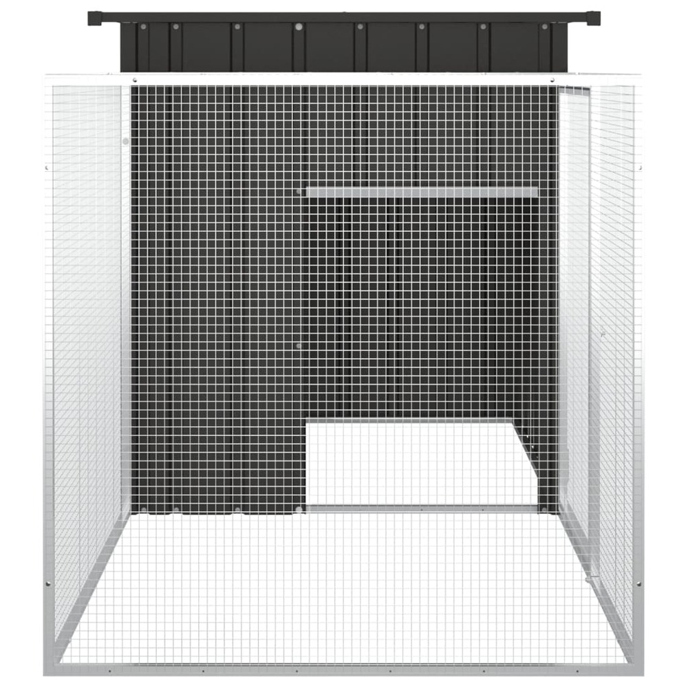 Clapier anthracite 200x91x100 cm acier galvanisé