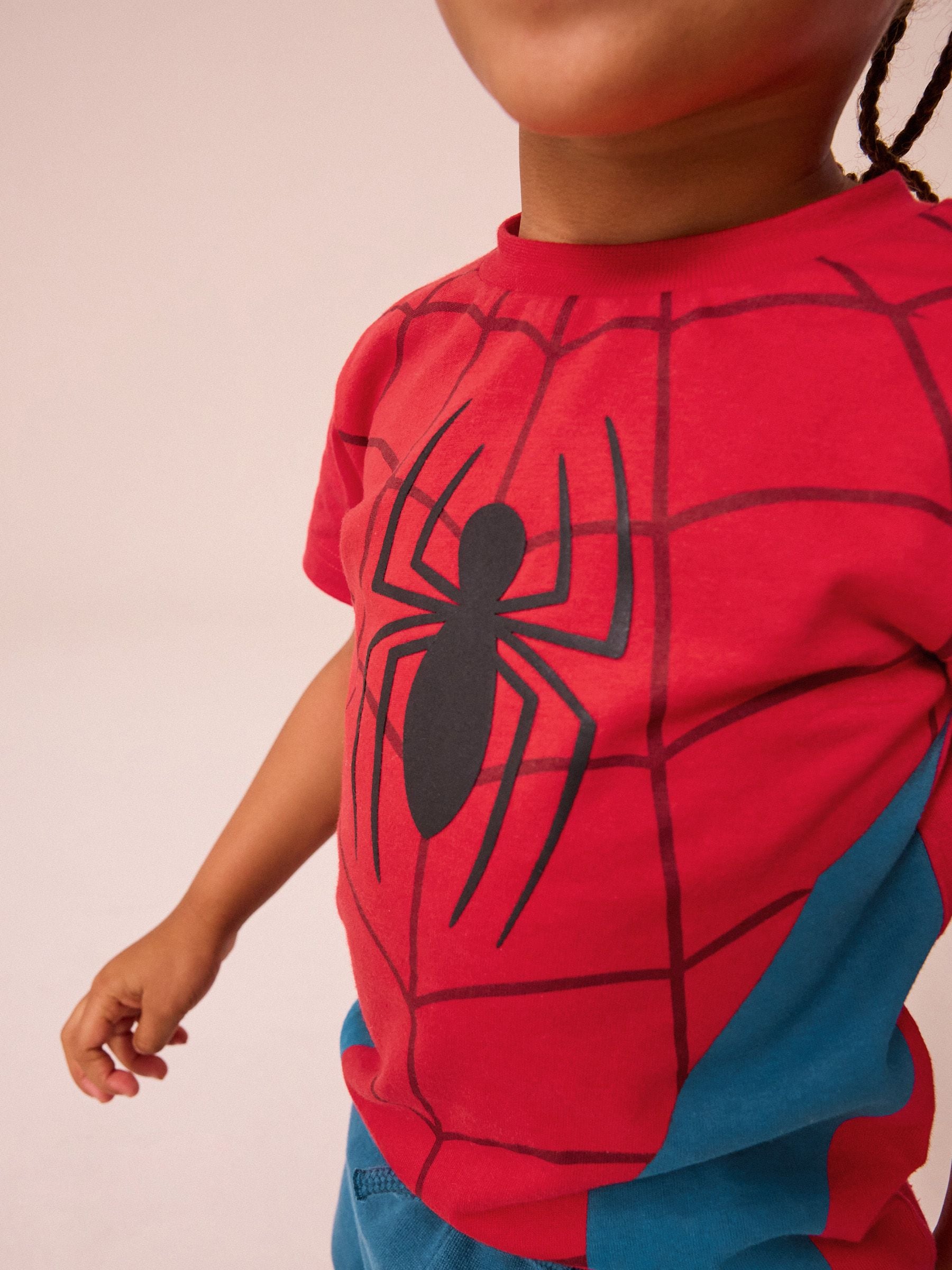 Rood/blauw - Spider-Man T-shirt en shorts set (3mnd -8jr)