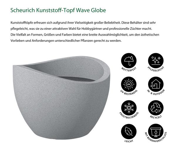Scheurich Kunststoff-Topf Wave Globe, rund,