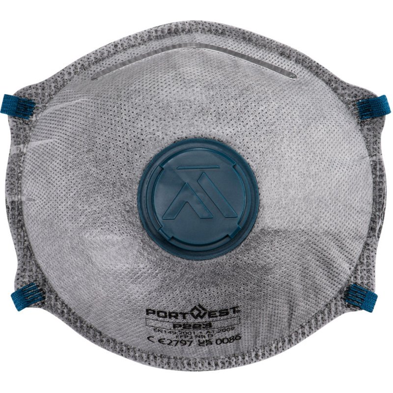 Portwest P223 Masque FFP2 à valve Charbon Dolomite (Pk10) Blanc