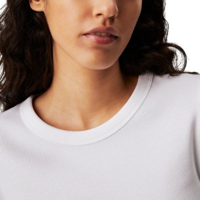 Tee-shirt à manches courtes femme Woven Label Rib Fitted CALVIN KLEIN